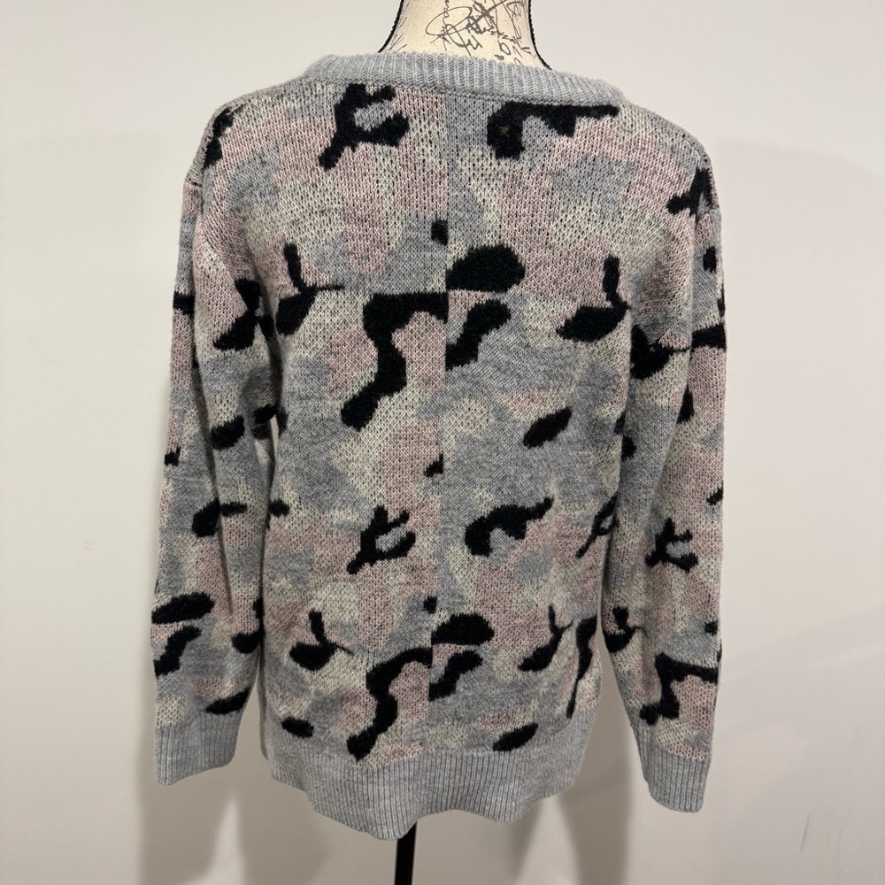 Thml Leopard Print Crewneck Sweater With Black Pi… - image 3